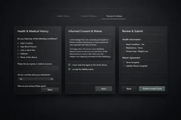 Intake Forms interface preview