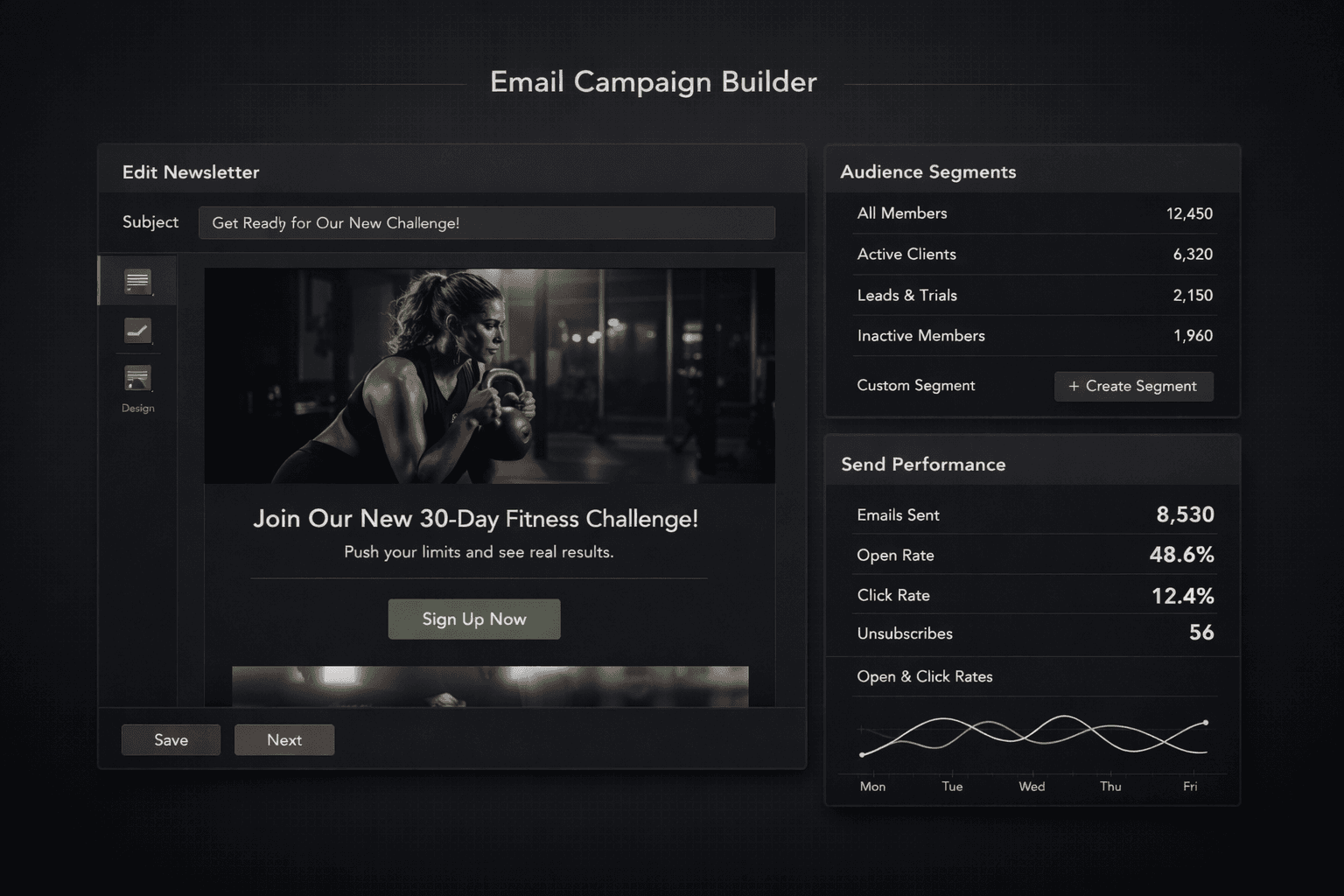 Email Campaigns interface preview