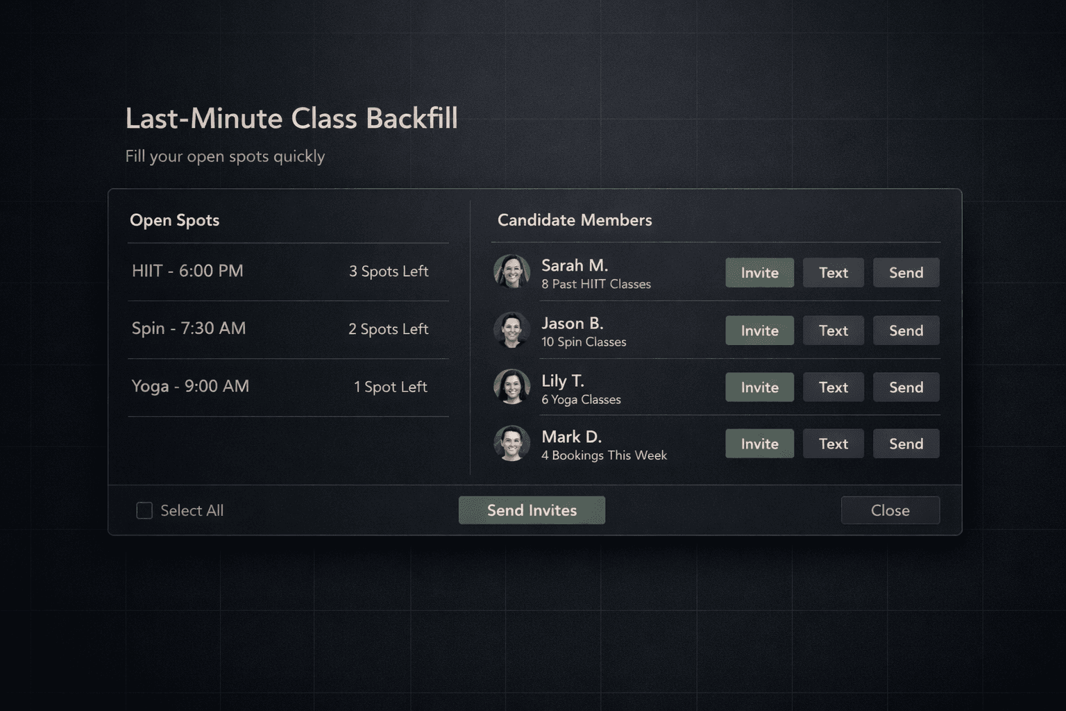 Spotfiller interface preview