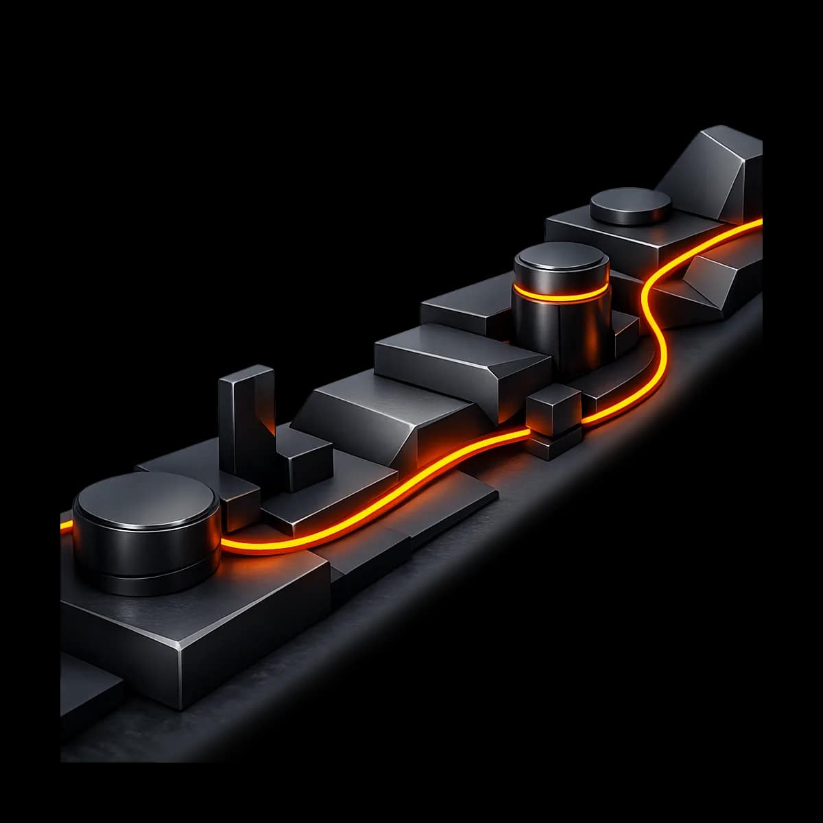 A premium dark graphite keyring with multiple keys and one orange-accented key, representing role-based access and approval gates in Gymizen.